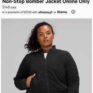 Lululemon Non-Stop Reversible Bomber Jacket Black